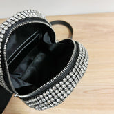 Mini sac à main en diamant avec strass et briques incrustées, sac à bandoulière, petit sac à dos avec diamants intégrés